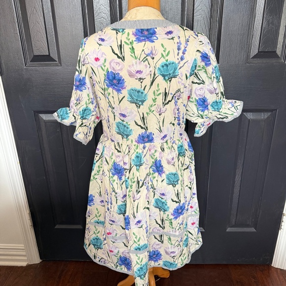 NWOT Umgee Floral Print Puff Sleeve Mini Dress - Picture 10 of 13